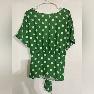 Sweet pea for New York and Company by Stacy Frati Sz XL NWT green Whitepolkadot